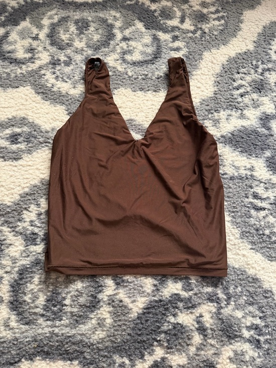 aerie Tops - aerie Chocolate Brown V-Neck Crop Tank